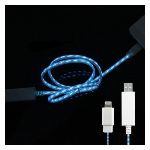 Cablu USB pentru IPHONE 5 cu efect luminos curgator - imagine 7